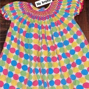 Smocked dress polka dots